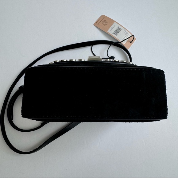 REBECCA MINKOFF Love Too Small Suede Crossbody with Studs Black NWT - Picture 9 of 12